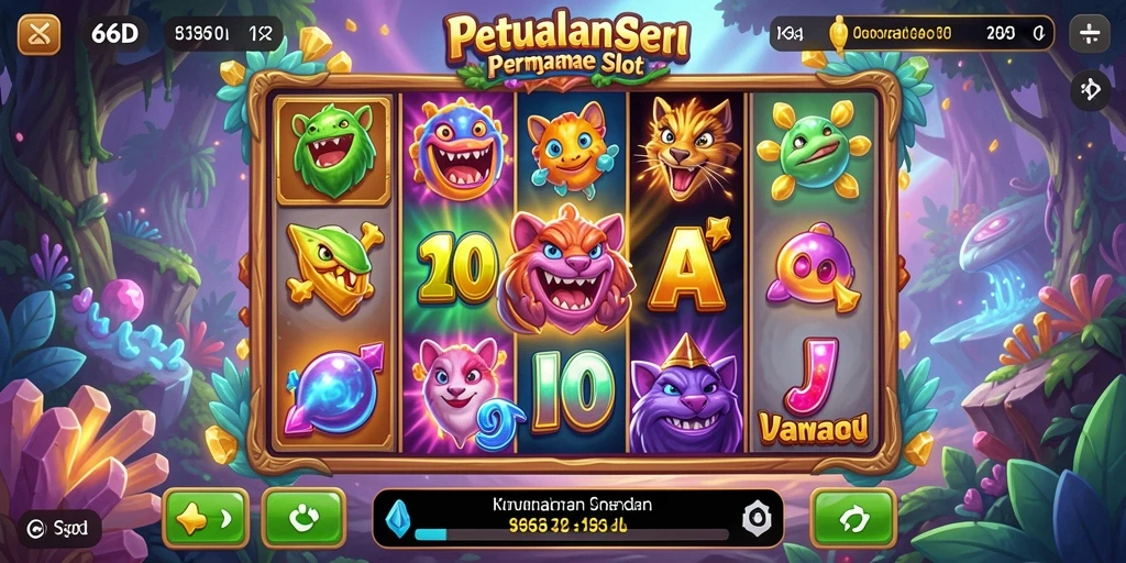 Tampilan screenshot 66D dengan gameplay Slot yang menegangkan.