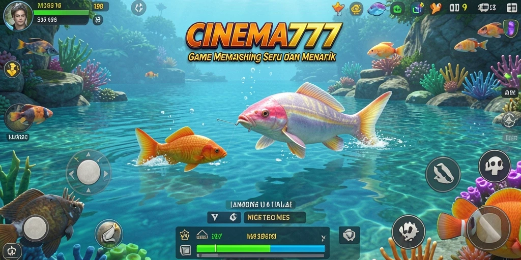 Screenshot gameplay CINEMA777 yang menunjukkan aktivitas memancing yang mendebarkan.