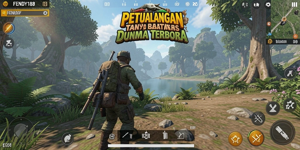 Screenshot utama FENDY188 menampilkan eksplorasi dunia terbuka yang mendebarkan.