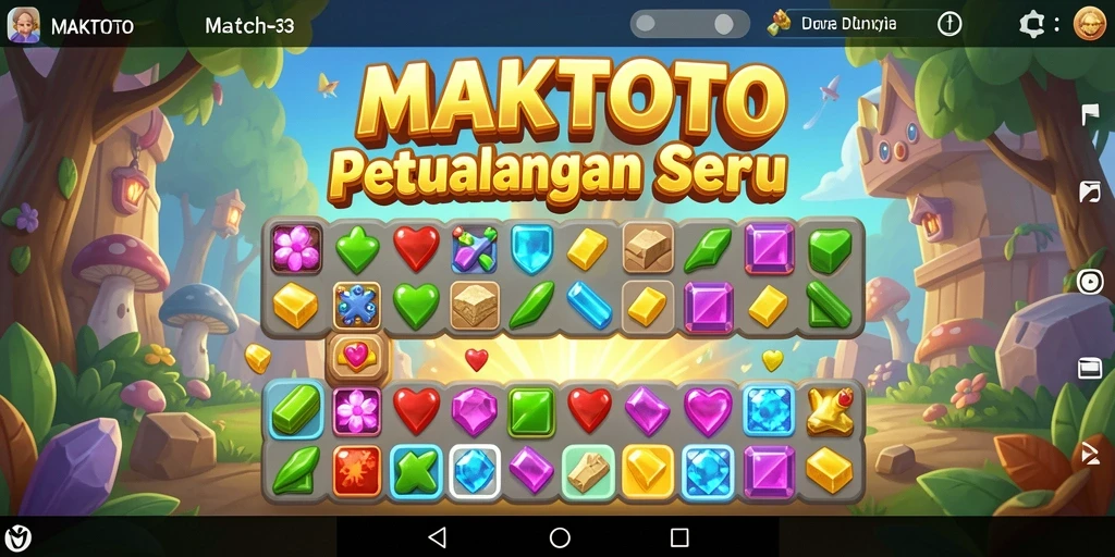 Screenshot gameplay MAKTOTO yang menunjukkan keseruan permainan Match-3.